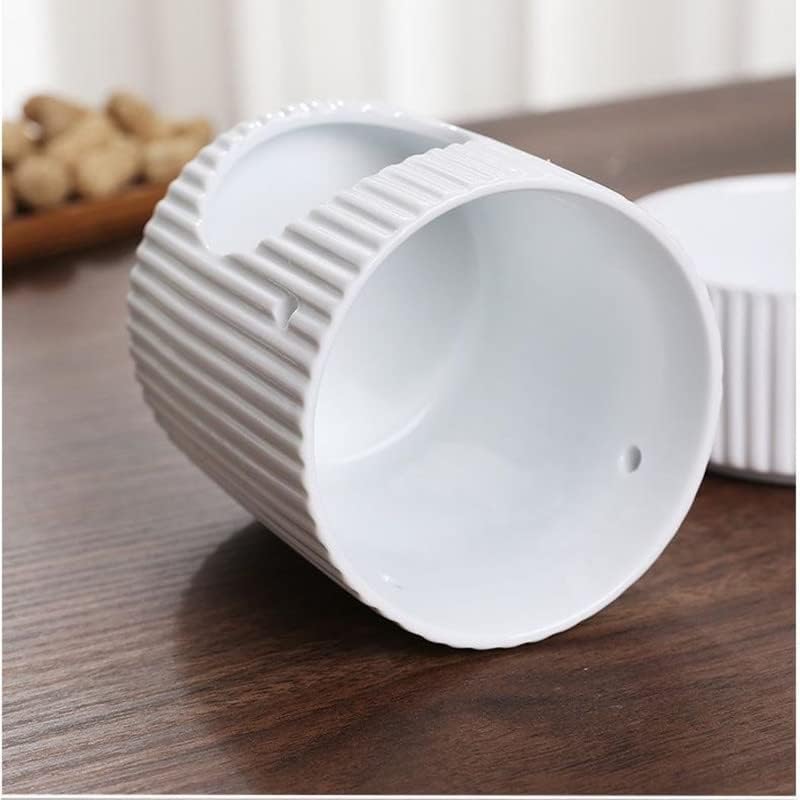 Stylish Stripe Design Ceramic Tealight Candle Holder Oil Burner, Essential Oil Incense Aroma Diffuser Furnace Home Decoration Romantic White - Image 5