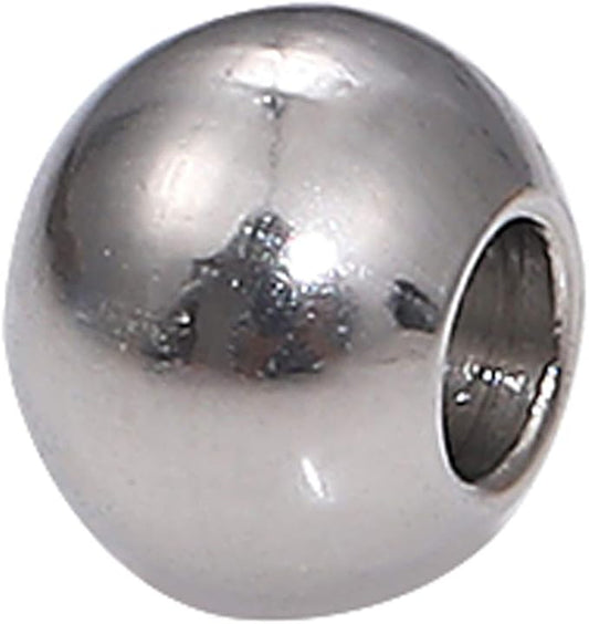 Stainless Steel Spacer Beads 4x3mm Round Loose Charm Caps Beads for DIY Jewelry Making 100pcs with 1.5mm Hole