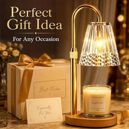 TATAANTY Candle Warmer Lamp with Timer, Adjustable Height, Wood Base - Image 6