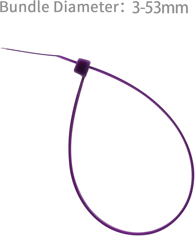 XINGO 1000 PCS 8 inch Cable Zip Ties, 18lb Strength, Small Tie Wraps Self-Locking Nylon Zip Ties for Indoor and Outdoor Use (Purple)