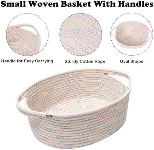 Small Woven Rope Basket,Baby Gift Basket with Bag & Ribbon - Image 3