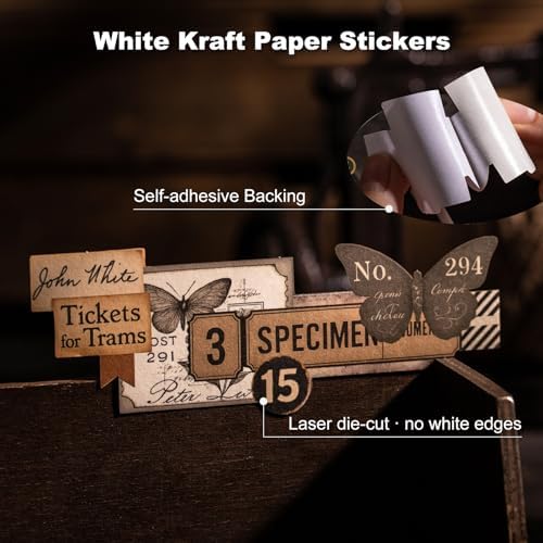 180 Pcs Vintage Ephemera Stickers for Scrapbooking - Image 3
