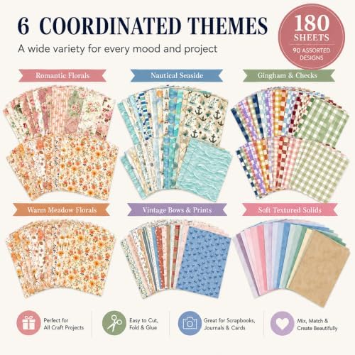 Scrapbook Paper for Journaling, 180 Sheets, 5.5 x 7.8 in - Image 3