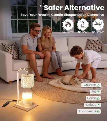 TigQiang Elegant Clear Candle Warmer Lamp with Timer, Decor Gifts for Women - Image 2