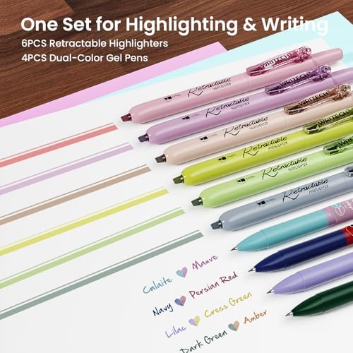 WRITECH Gel Pens Journaling Highlighters: Vintage 2-in-1 Journal Set 10ct - Image 2