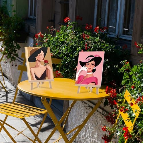 Ctosree 12 Pcs Pre Drawn Canvas for Painting,Cool Lady,8 x 10 Inch - Image 5