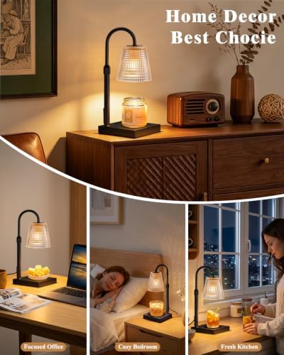 Black Candle Warmer Lamp with Timer, House Warming Gifts New Home Decor - Image 2
