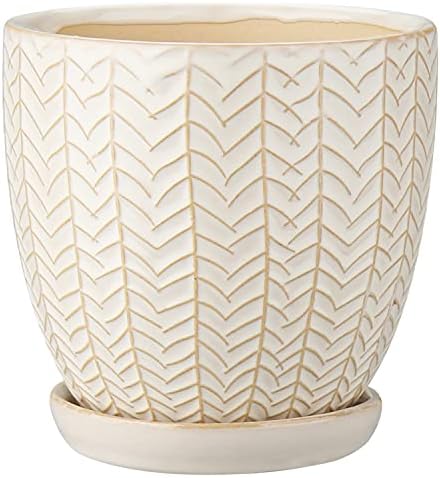 Oairse 4 inches Ceramic Planter Pots 3 Set of Small Round Flower Pots with Drainage Hole and Ceramic Tray for Succulents Cactus Indoor Outdoor Garden Home Windowsill - Image 6