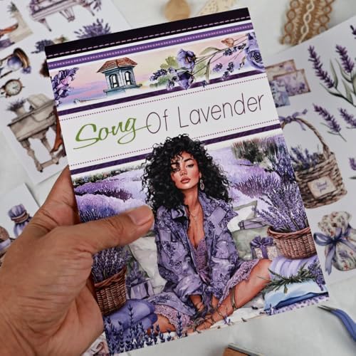 Lavender Cottagecore Sticker Book, 20 Sheets Junk Journal Stickers - Image 4