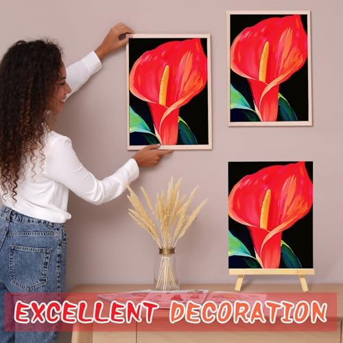 Motipuns 6 Set Pre Drawn Canvas for Painting for Adults Sip and Paint Kit with Easels 8 x 10 Inches Paint Party Kit with Printed Canvas Paints Brushes Palette Apron(Calla Flower) - Image 6