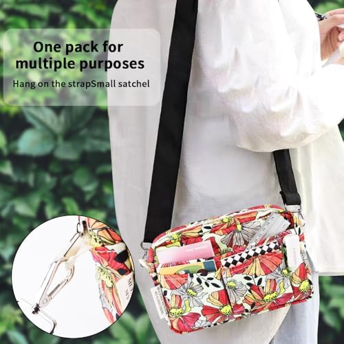 Multiple Pockets Portfolio Organizer with Zipper,Makeup Bag Pencil Pouch - Image 6