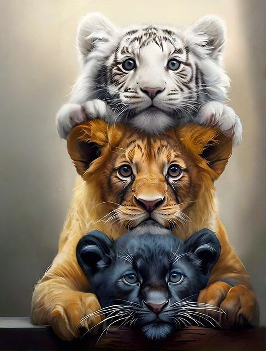 GXGLLPZBY Painting by Numbers Kit for Adults Beginner,Cute Tiger Color by Numbers for Adults,Adult Paint by Number Kits on Canvas,Paint by Numbers Easy Oil Painting for Home Wall Decor 11.8X15.7 Inch