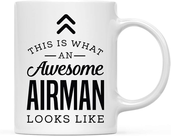 Andaz Press 11oz. Ceramic Coffee Tea Mug Thank You Gift, This is What an Awesome Airman Looks Like, 1-Pack, Birthday Christmas Gift Ideas Coworker Him Her, Includes Gift Box