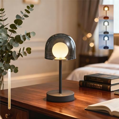 LED Modern Lamp, Small Mushroom Lamp Cordless, Unique Decor Light by PetiitLyt