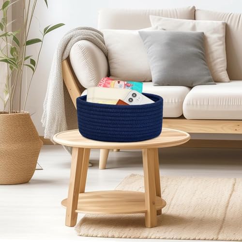ABenkle 2 Pack Small Baskets, Cotton Rope Woven Basket, Cute Mini Tiny Storage Baskets, Decorative Boho Basket for Nursery Living Room Bedroom Shelf, Empty Gift Basket - Image 3