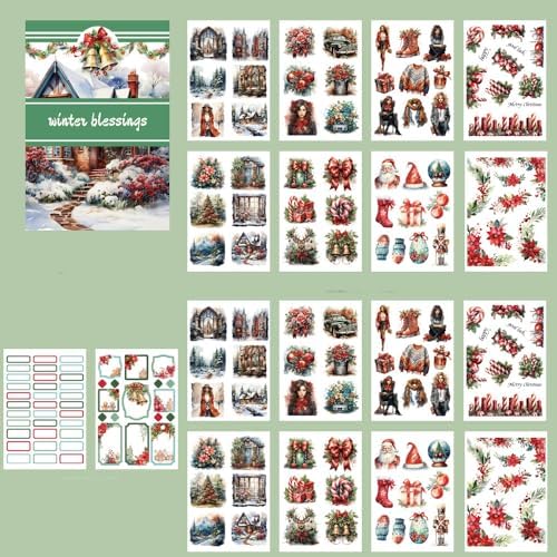 Alideco 20pcs Vintage Scrapbook Stickers Europe and The United States Figure Flowers Sticker Book for Adults Sticker journaling Stickers for Scrapbooking (dongrizhufu) by Alideco