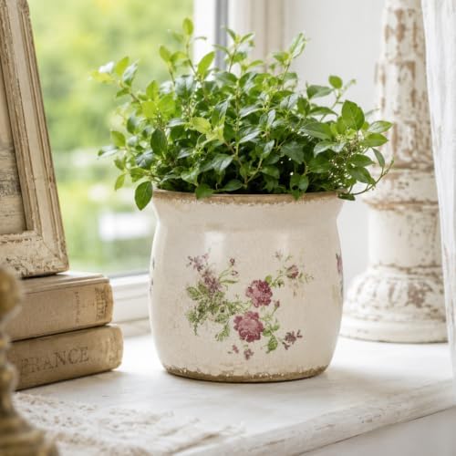 Doysayes Vintage Ceramic Flower Pot for Indoor Plant with Drainage Hole - Image 2