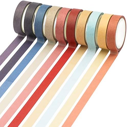 Knaid 40 Rolls of Slim Washi Tape Gift Box Set, Decorative Paper Tapes 10 mm Wide for Scrapbooking, DIY Arts and Crafts, Bullet Journal, Planner, Junk Journal, Notebooks (Minimalist) - Image 5