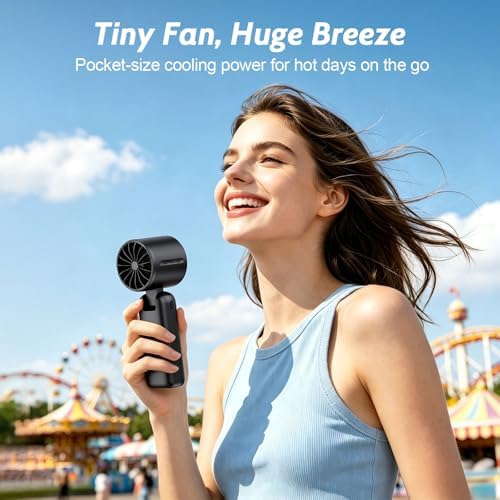 Portable Handheld Turbo Fan, 5000mAh USB-C Rechargeable Mini Pocket Fan - Image 2