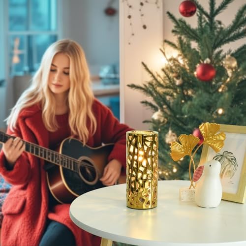Nave Small Table Lamp for Living Room as Bedside Table Lamp for Bedroom,Modern Ceramic Table Lamp,Kids Night Nursery Table Lamp,Φ3.14×H7.48IN,Bulb Excluded,Gold Carving Bird Nest - Image 2