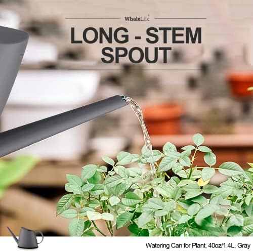 Small Indoor Plant Watering Can Long Spout 1.4L Gray - Image 4