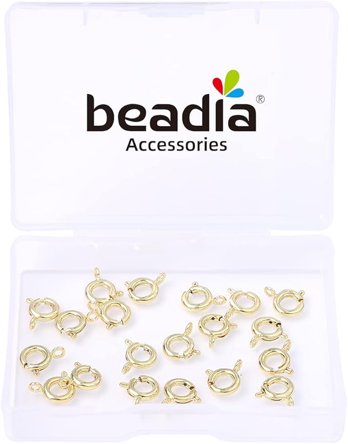 14K Gold Plated Spring Clasps Non Tarnish 7mm 20pcs for Jewelry Making Findings