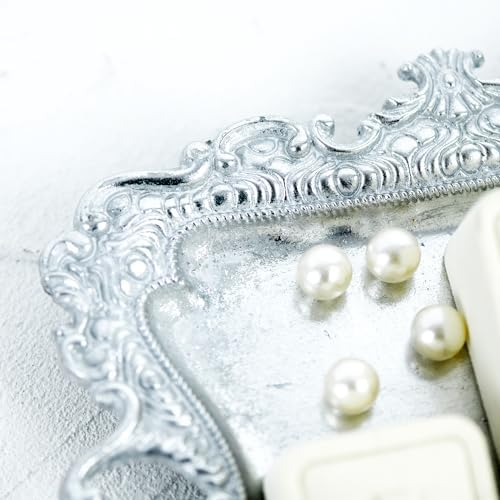 Funly mee 8 x 7 Vintage Sliver Jewelry Tray, Ring Holder - Image 6