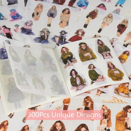 People Stickers for Junk Journal Supplies, 50 Sheets Pre-Cut Washi Sticker Book for Journaling, Scrapbooking, Bujo, Planners, Card Making, Collage, Art Crafts - Image 2