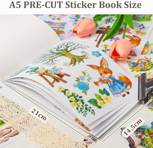 Snycler Sticker Book - 20 Sheets Vintage PET Stickers for Scrapbooking, Junk Journaling, Ephemera, and Decorative Crafts-Concert in The Forest - Image 3