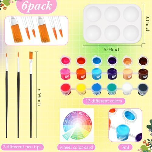 Dinifee 6 Pack Pre Drawn Canvas 8x10 Paint Kit for Adults, Butterfly - Image 2