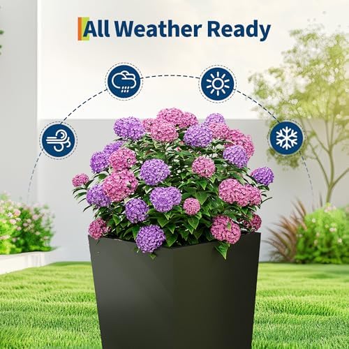 Garvee 22.5" Tall Planters Set of 2, Outdoor＆Indoor Planter Pots - Image 7