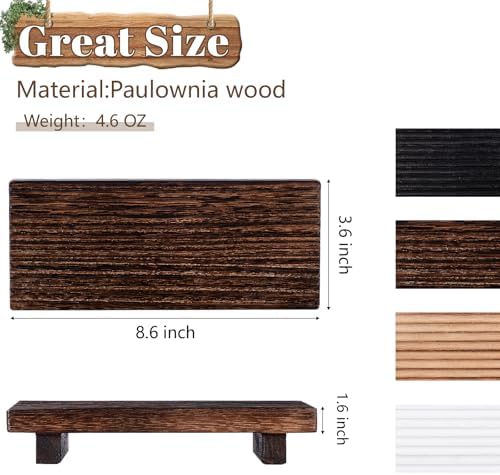 Bathroom Sink Tray Wood Riser Display Kitchen Decor Soap Holder, Dark Brown - Image 3