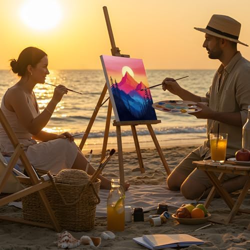 Sherr 12 Pcs Pre Drawn Canvas for Adults,Beautiful Scenery,8 x 10 Inch - Image 6