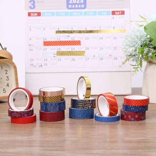 Mr. Pen- Washi Tape Set, 15 Rolls, Assorted Sizes, Metallic Foil - Image 7