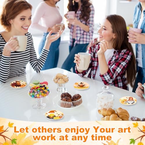 Potchen 12 Pcs Color Your Own Coaster DIY Kits,Thanksgiving Day - Image 4