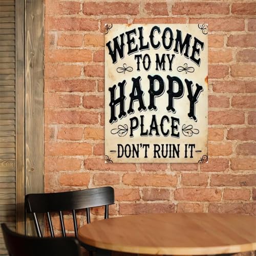 Vintage Happy Place Metal Sign,Retro Funny Home Tin Sign,Wall Aesthetics for Bar Pub Club Cafe Living Room Kitchen Restaurant Shop Office,8x12 Inches (Happy Place-09) - Image 7