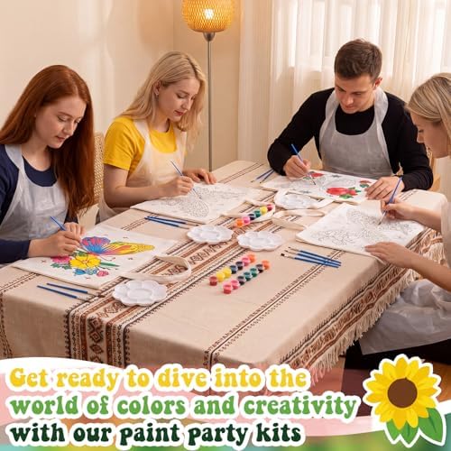 Locmeo 10 Set Paint and Sip Canvas Bags Pre Drawn Kit,Butterfly - Image 5