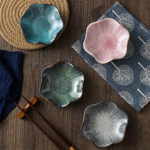 Lotus Leaf Ceramic Jewelry Ring Dish for Women (Starry Sky Blue) - Image 4