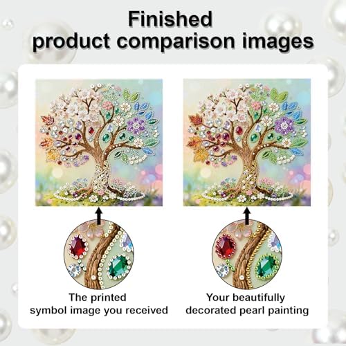 Xylzzuit Pearl Painting Kit with Frame All Inclusive 9.84x9.84IN DIY Gemstone Diamond Art Craft Supplies for Adults Beginners Craft Lovers Living Room Wall Desktop Decor Gift (Tree of Life) - Image 4
