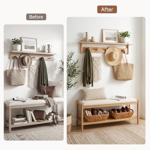 StorageWorks Wicker Storage Baskets, Wicker Baskets for Shelves, Caramel - Image 6