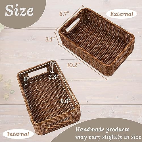 WeeNest Baskets for Organizing, Basket Small, Toffee, Set of 2 - Image 2