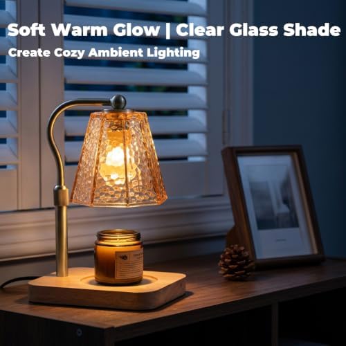 LALISU Candle Warmer Lamp with Timer, Glass Candle Warmer Height Adjustable - Image 2