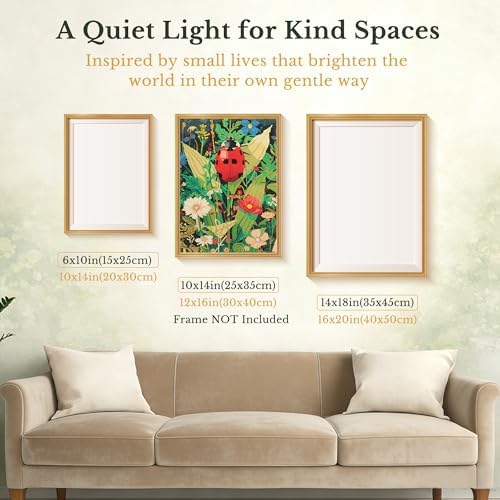 DIAMONDOUBLE Diamond Art Kits for Women & Beginners, 12x16 5D Full Drill Small Diamond Painting on Velvet Canvas, Ladybug Design, Easy DIY Paint by Diamonds with Mixed Acrylic Round & Mini Diamonds - Image 2