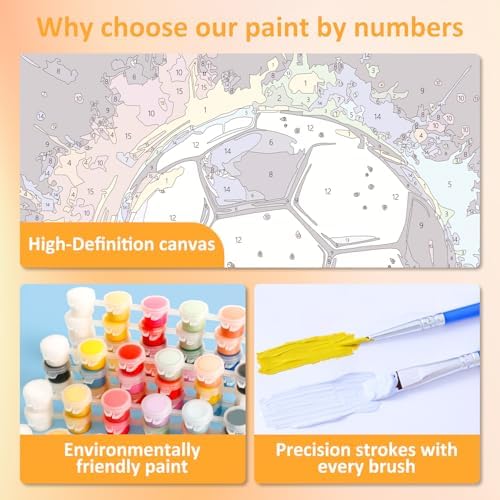 Soccer Paint by Numbers Kit for Kids, 8x8 inch - Image 5