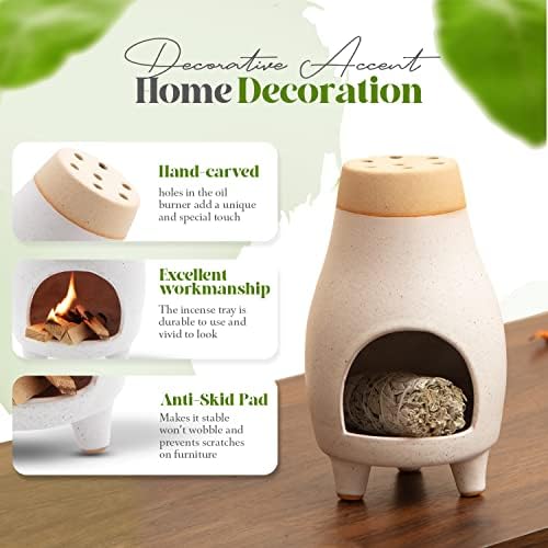 Palo Santo Sage Incense Holder I Meditation Gift Ceramic Décor Bowl Witchcraft Supplies Smudge Bowl I Elegant Burner for Spiritual Cleansing and Meditation Sessions - Image 5