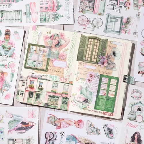 YagCu Journaling Stickers, Breezy Holiday Scrapbook Sticker Book, Junk Journal Supplies, Pre-Cut Aesthetic Scrapbooking for Adults, Decorative Ephemera Bullet Planner Arts Craft Collage - Image 2