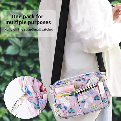 Multiple Pockets Portfolio Organizer with Zipper,Makeup Bag Pencil Pouch - Image 6
