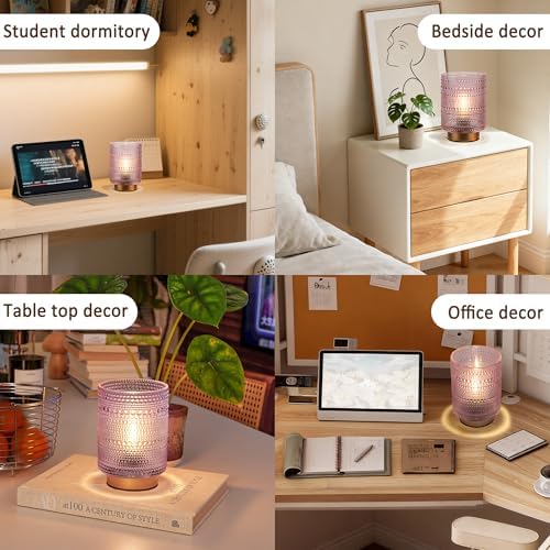 Battery Operated Decorative Lamp with Timer, Small Cozy Ambience Lamps for Shelf/Bedside/Table Decor, Cordless Table Lamp with LED Bulb for Girls Room/Dorm/Office Desk/Cubicle/Bathroom Decor-PINK - Image 5