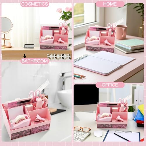 Feifeiya 18 Pack Pink Office Supplies Desk Accessories for Women - Image 6
