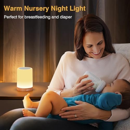UNIFUN Baby Nursery Night Light Touch RGB Dimmable Bedside Table Lamp - Image 6